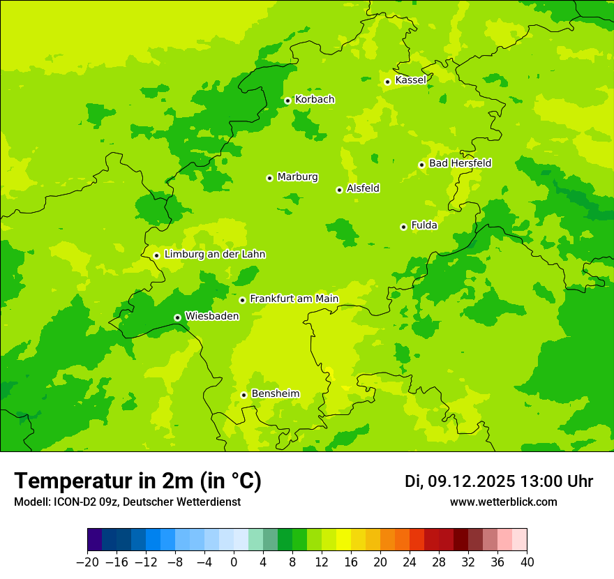 Modellkarten Temperatur