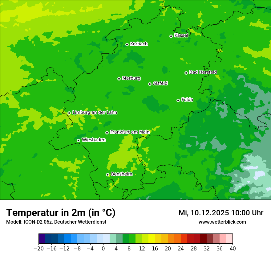 Modellkarten Temperatur