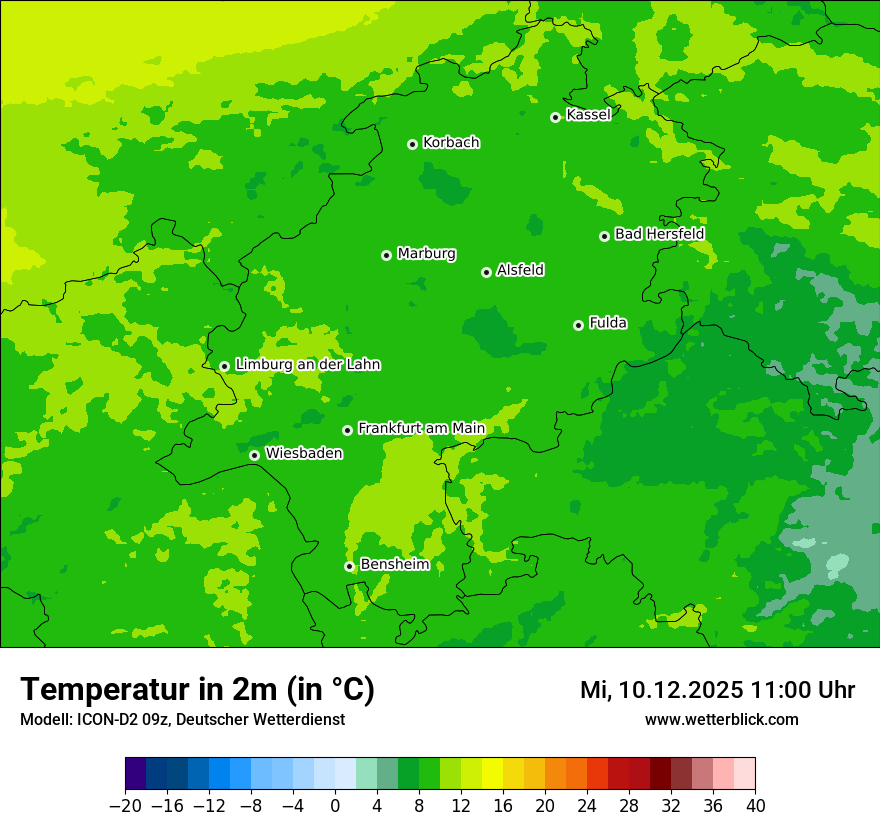 Modellkarten Temperatur