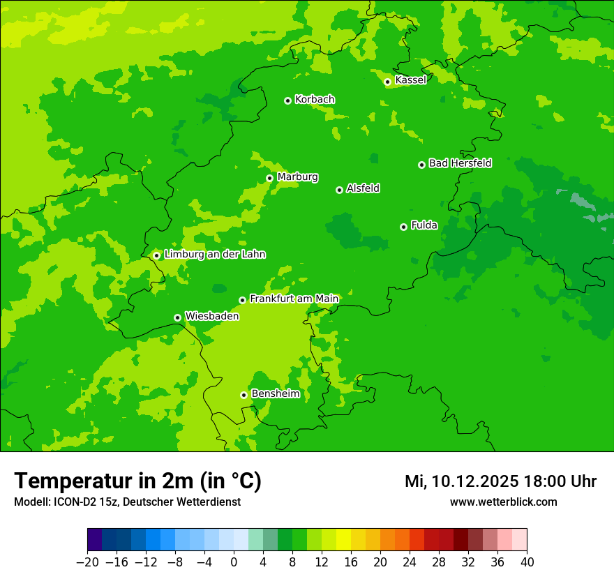Modellkarten Temperatur