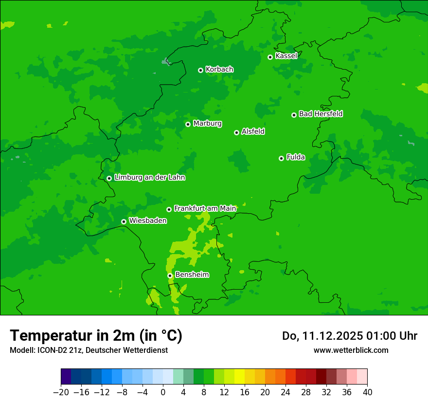 Modellkarten Temperatur