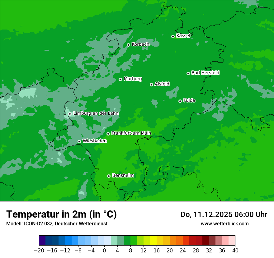 Modellkarten Temperatur