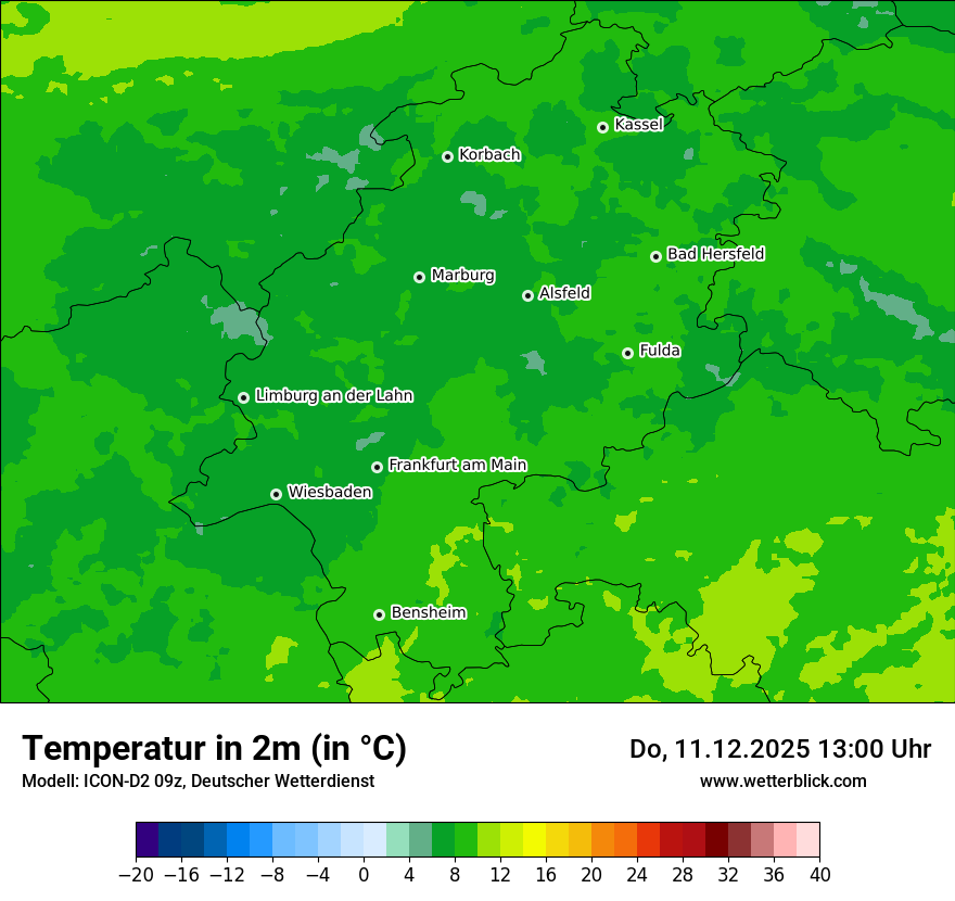 Modellkarten Temperatur