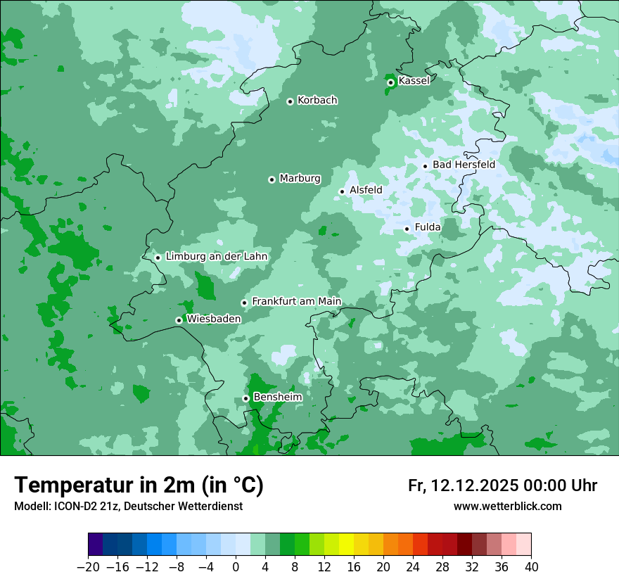 Modellkarten Temperatur