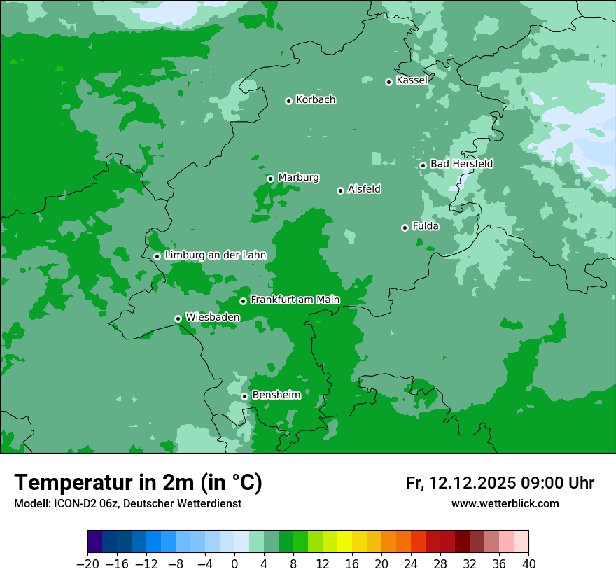 Modellkarten Temperatur