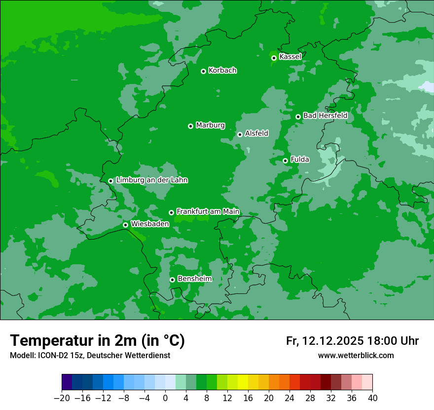 Modellkarten Temperatur