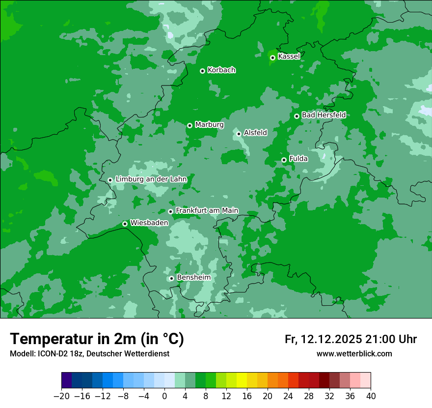 Modellkarten Temperatur