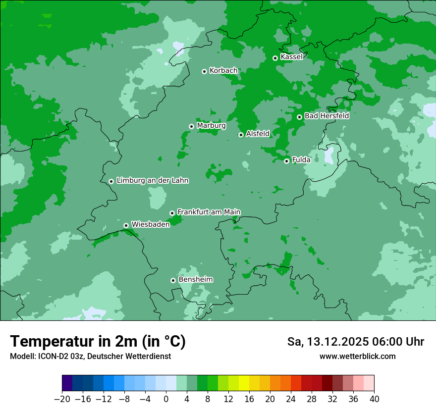 Modellkarten Temperatur