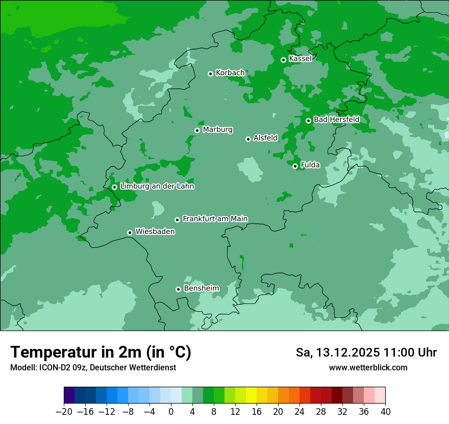 Modellkarten Temperatur