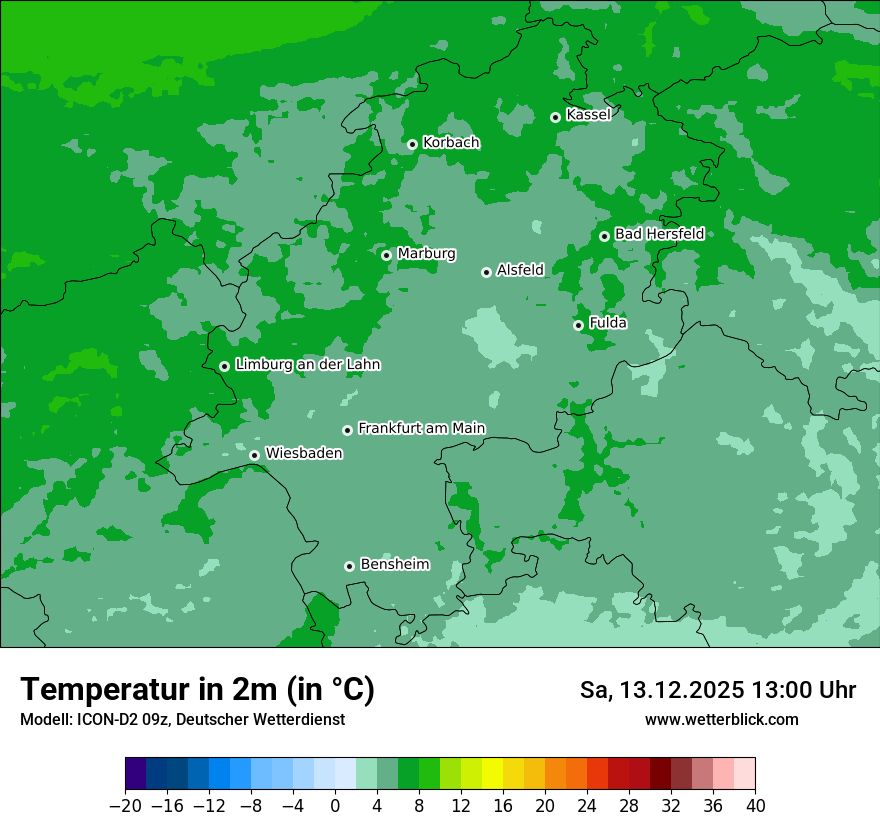 Modellkarten Temperatur