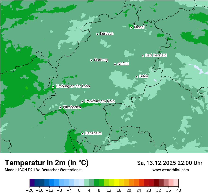 Modellkarten Temperatur