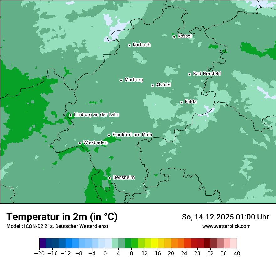 Modellkarten Temperatur