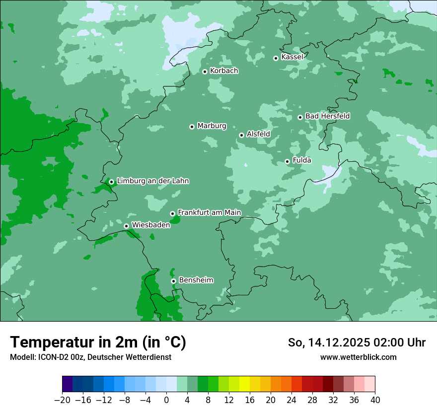 Modellkarten Temperatur