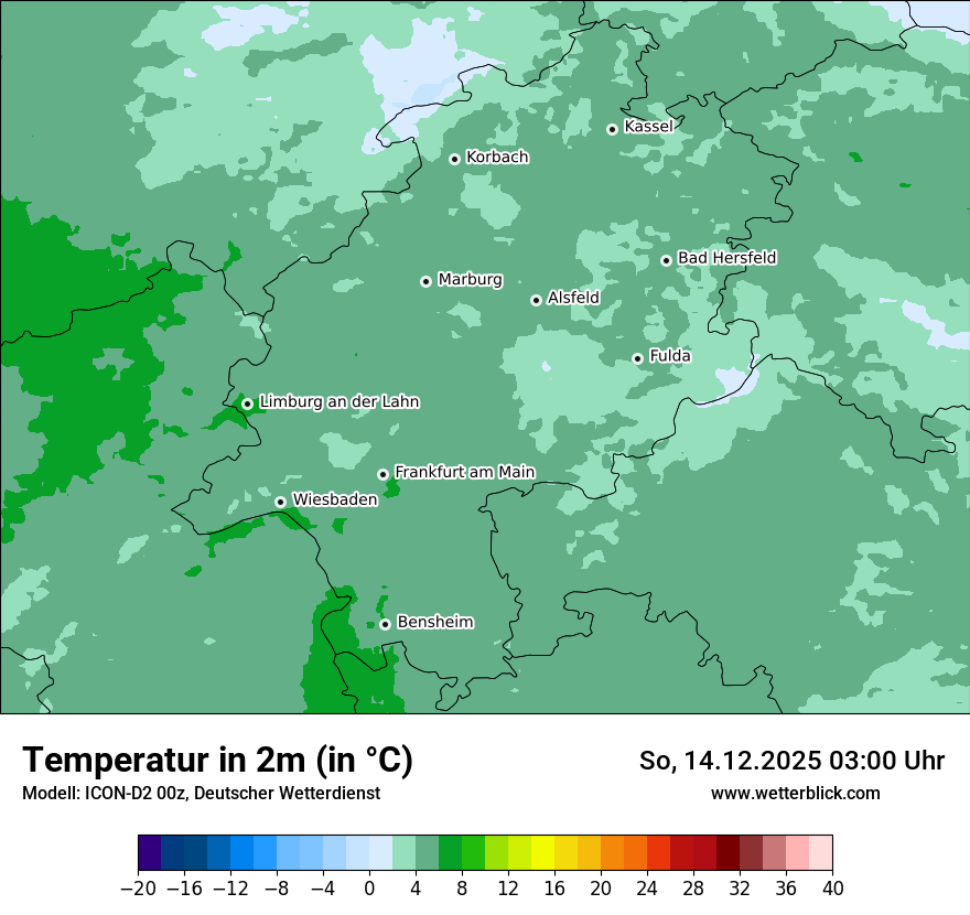 Modellkarten Temperatur