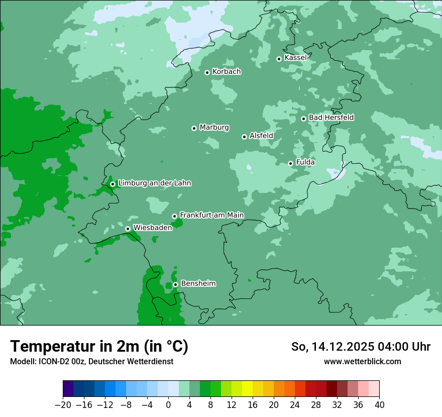 Modellkarten Temperatur