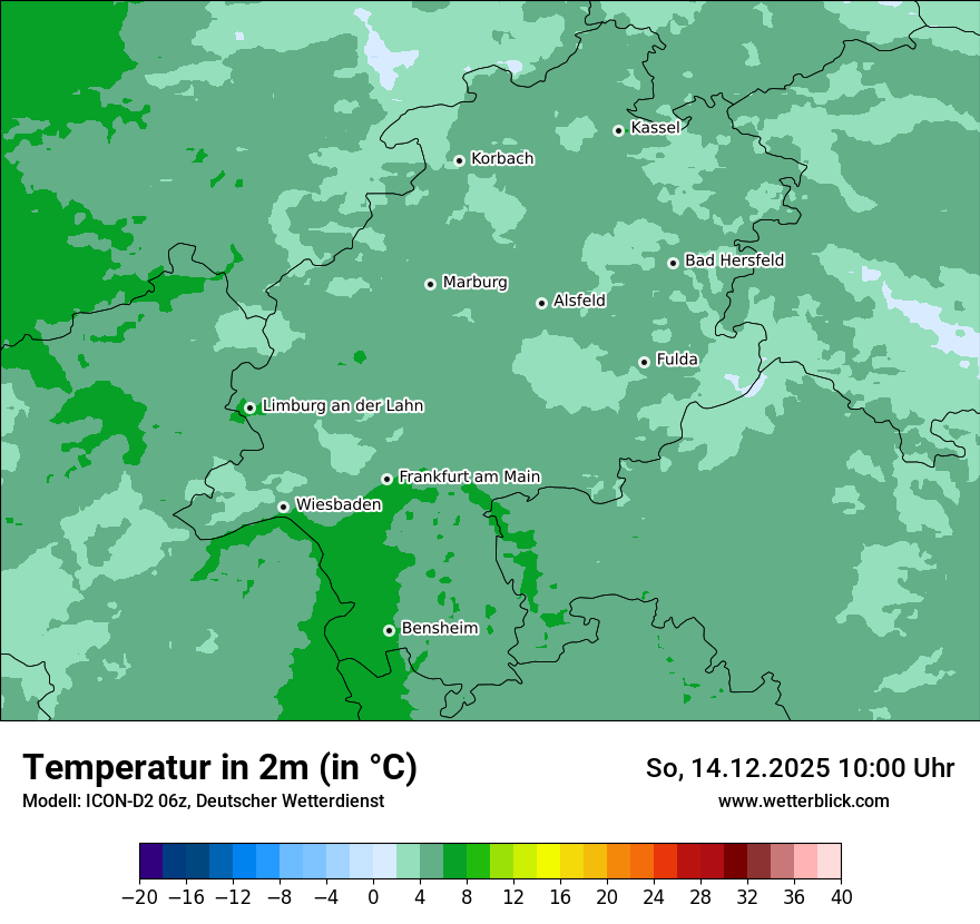Modellkarten Temperatur