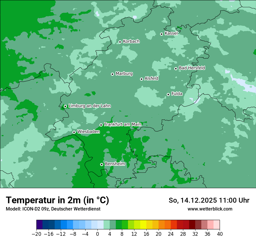 Modellkarten Temperatur