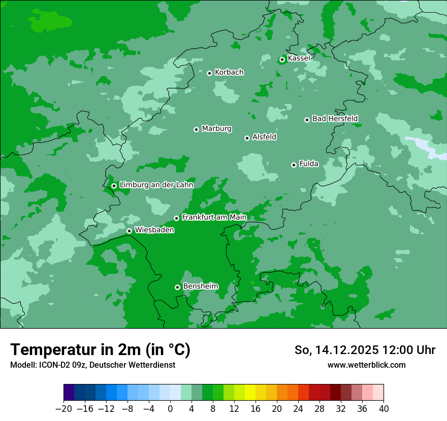 Modellkarten Temperatur