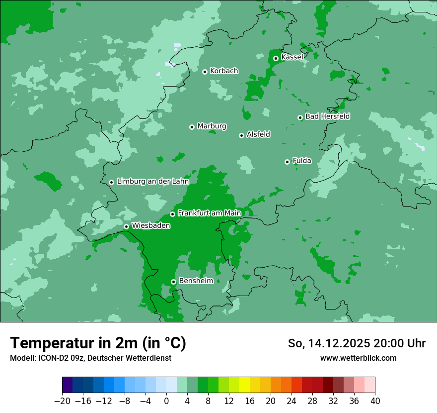 Modellkarten Temperatur