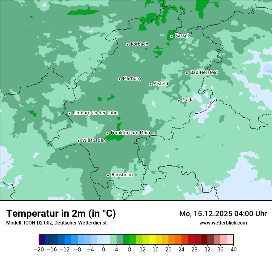 Modellkarten Temperatur