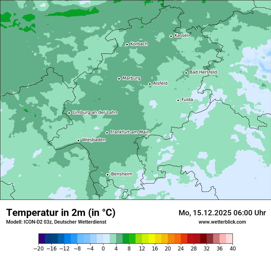 Modellkarten Temperatur