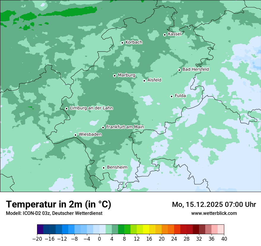Modellkarten Temperatur