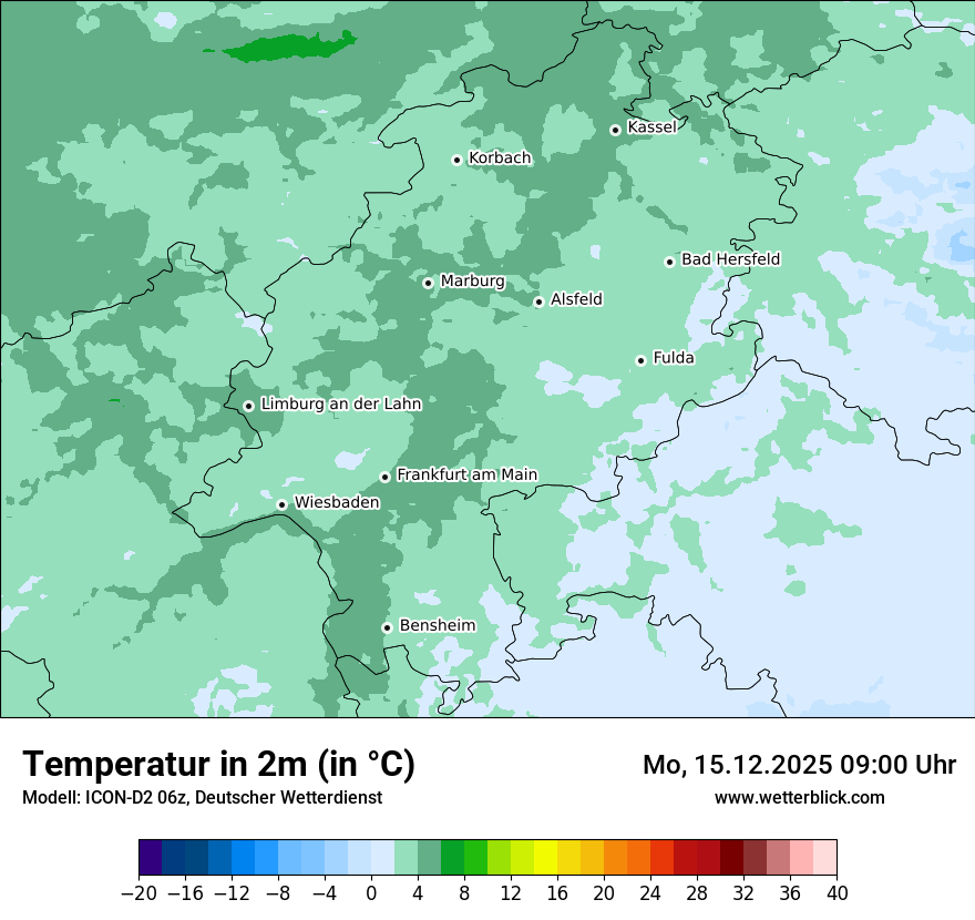 Modellkarten Temperatur