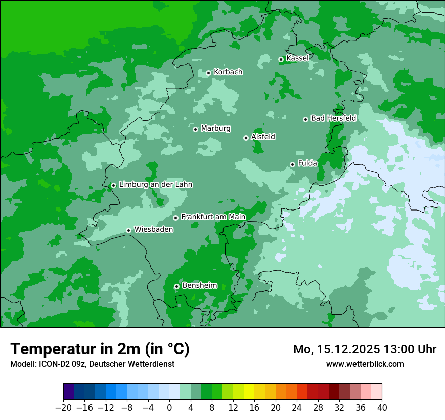 Modellkarten Temperatur
