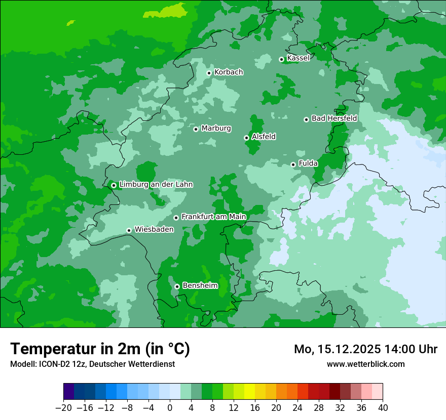 Modellkarten Temperatur