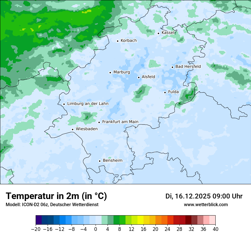 Modellkarten Temperatur