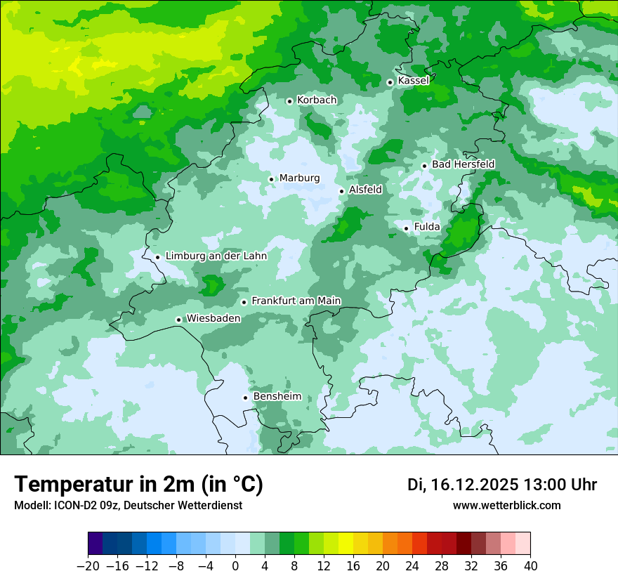 Modellkarten Temperatur