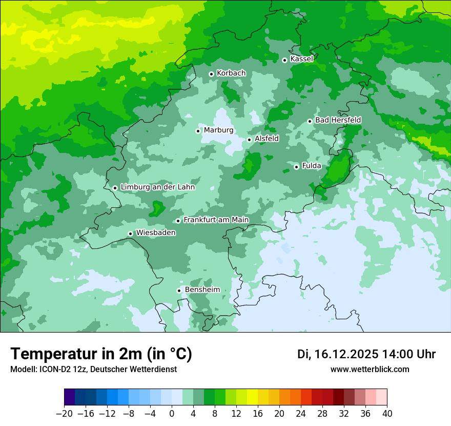 Modellkarten Temperatur