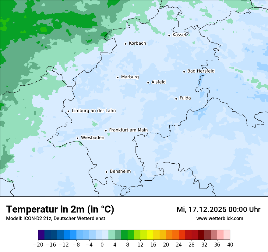 Modellkarten Temperatur