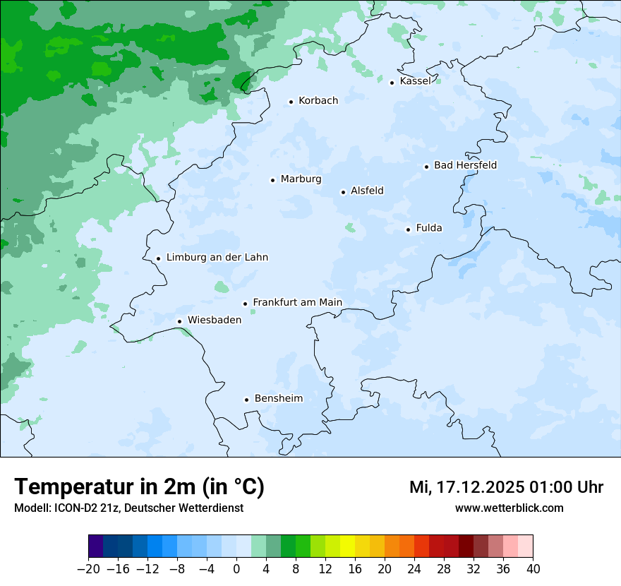 Modellkarten Temperatur