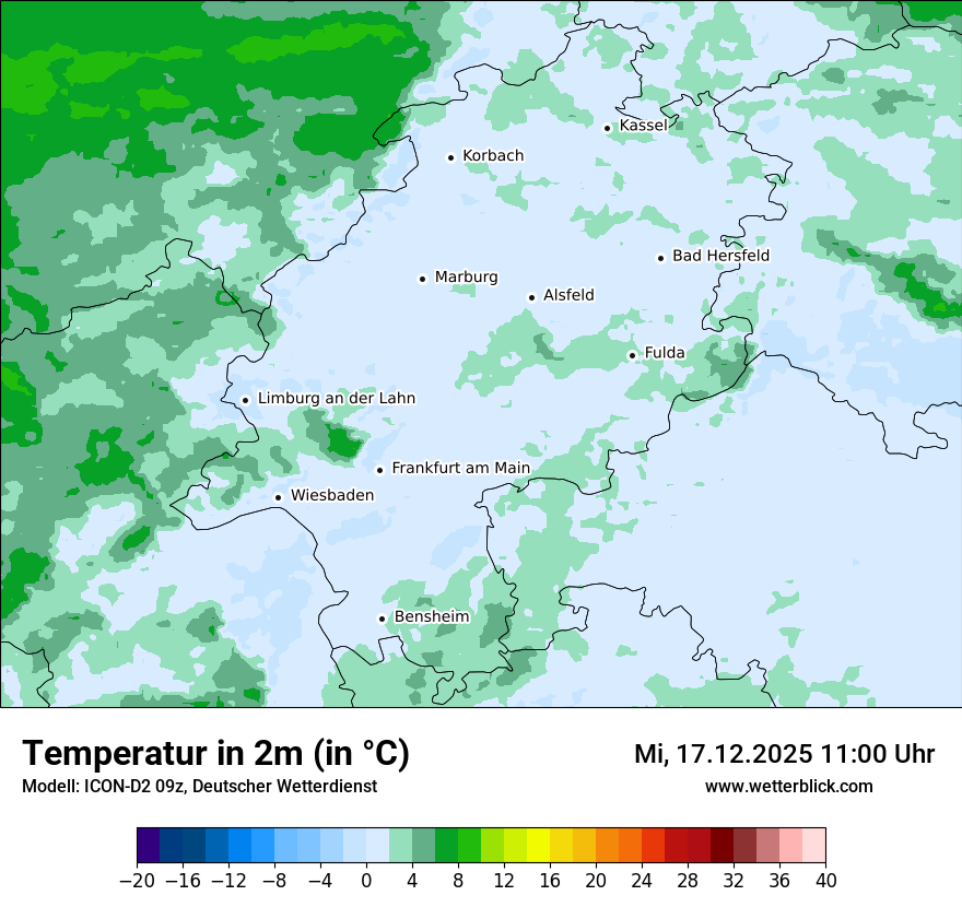 Modellkarten Temperatur