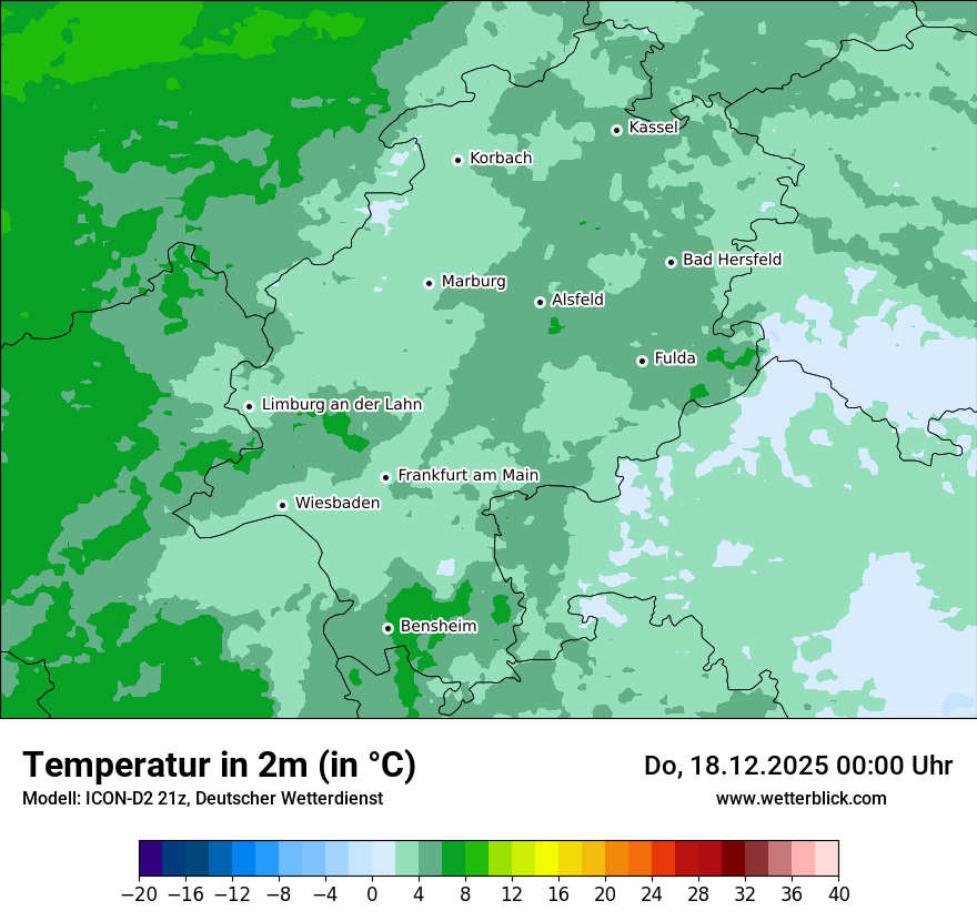 Modellkarten Temperatur