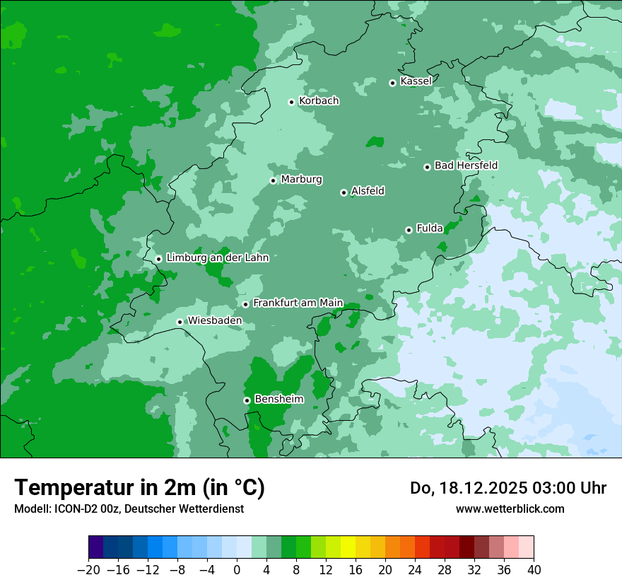 Modellkarten Temperatur