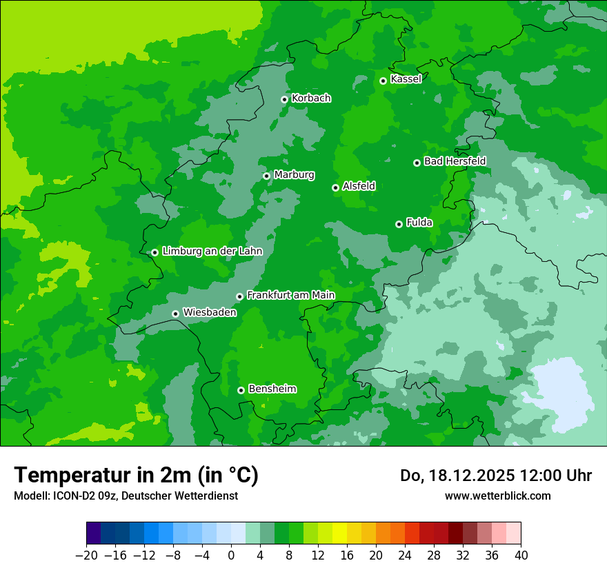 Modellkarten Temperatur