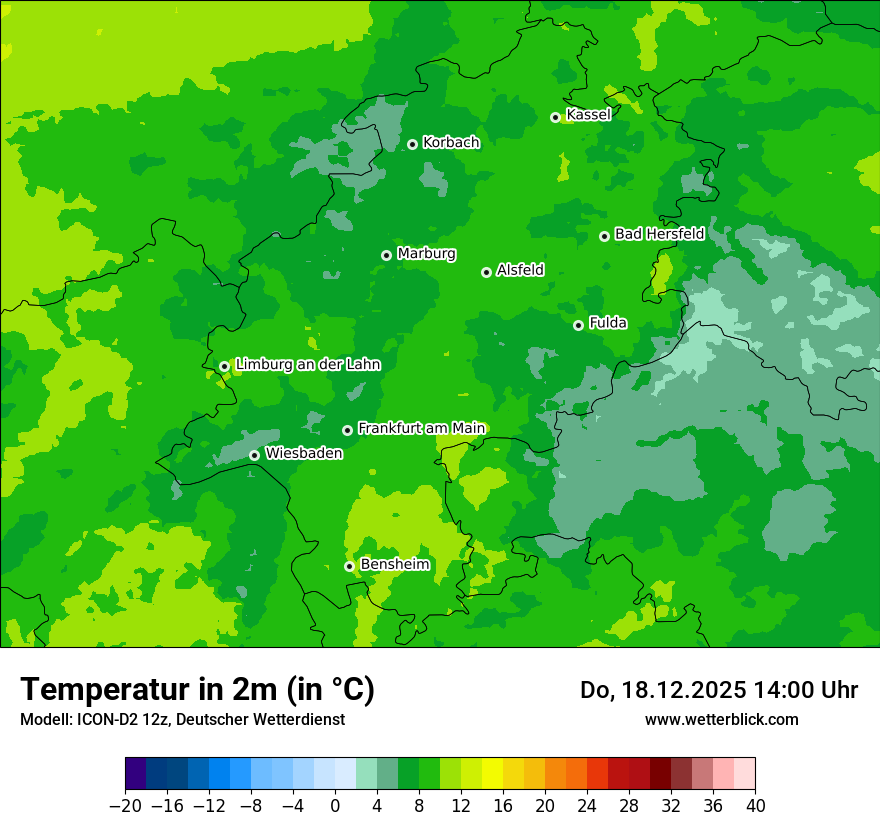Modellkarten Temperatur