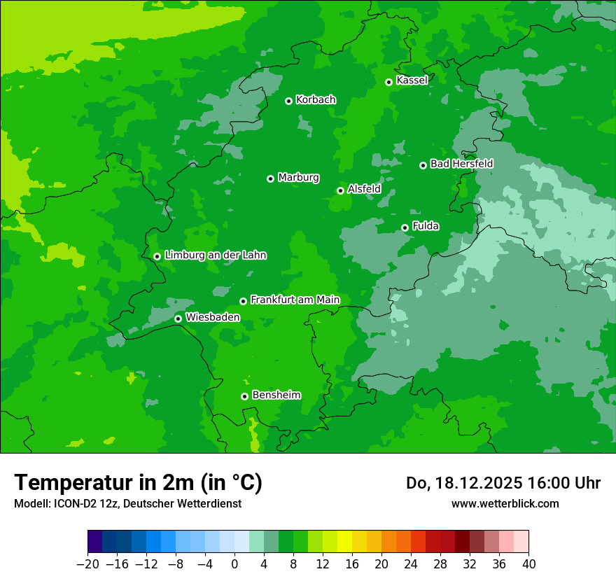 Modellkarten Temperatur