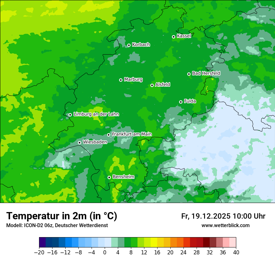 Modellkarten Temperatur