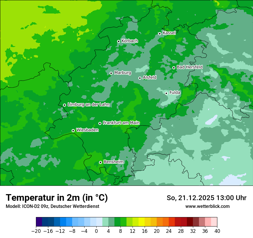 Modellkarten Temperatur