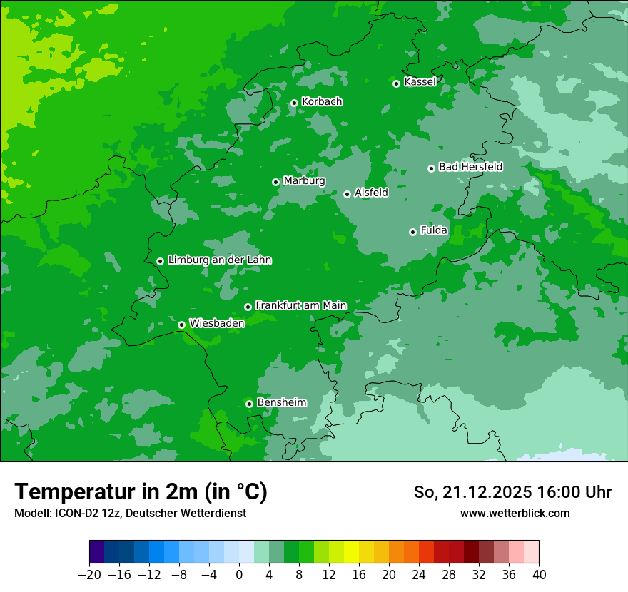 Modellkarten Temperatur