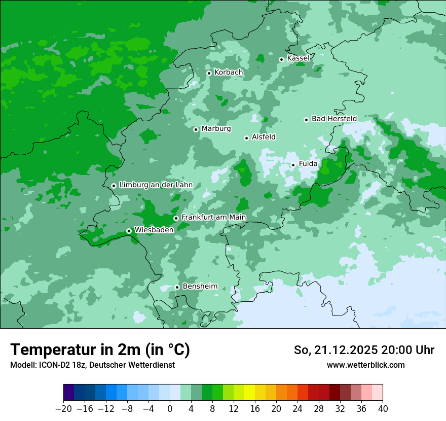 Modellkarten Temperatur