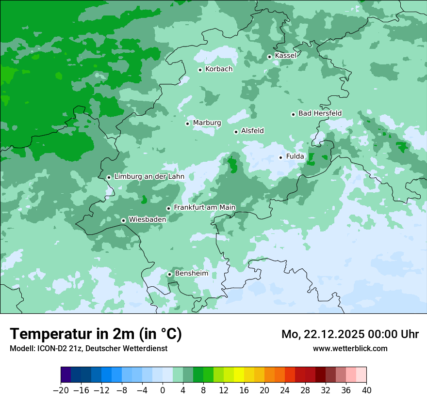 Modellkarten Temperatur