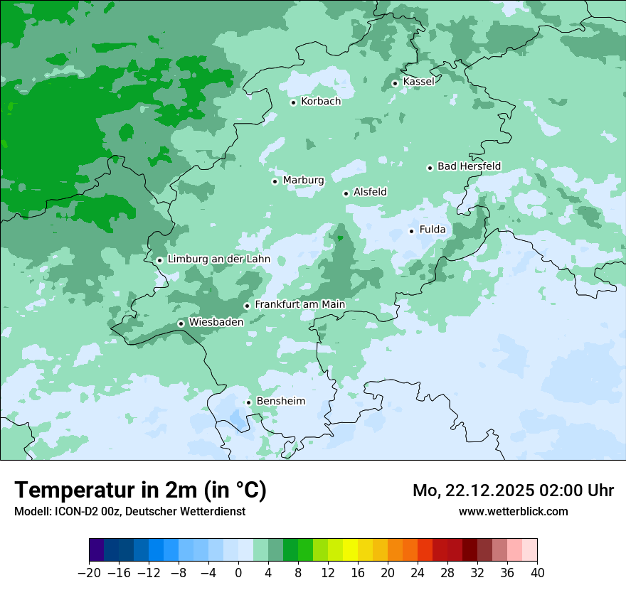Modellkarten Temperatur