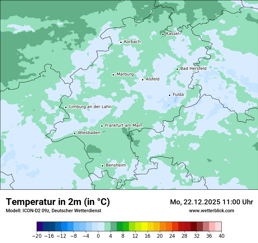 Modellkarten Temperatur