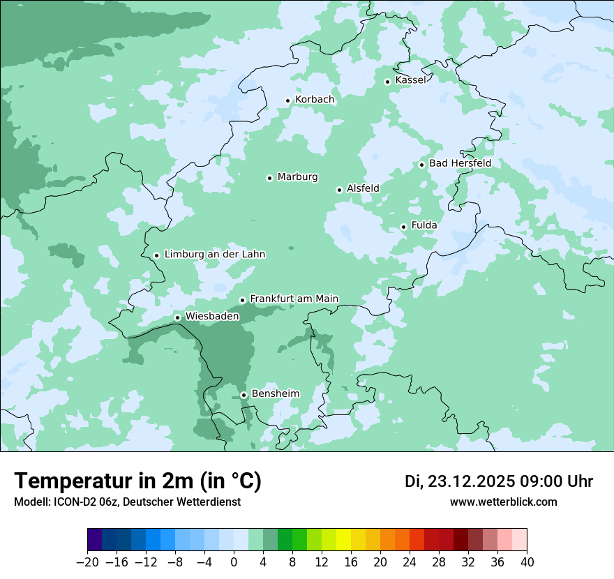 Modellkarten Temperatur