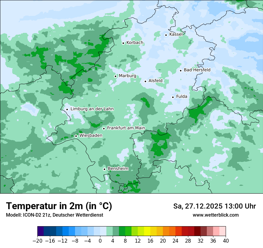 Modellkarten Temperatur