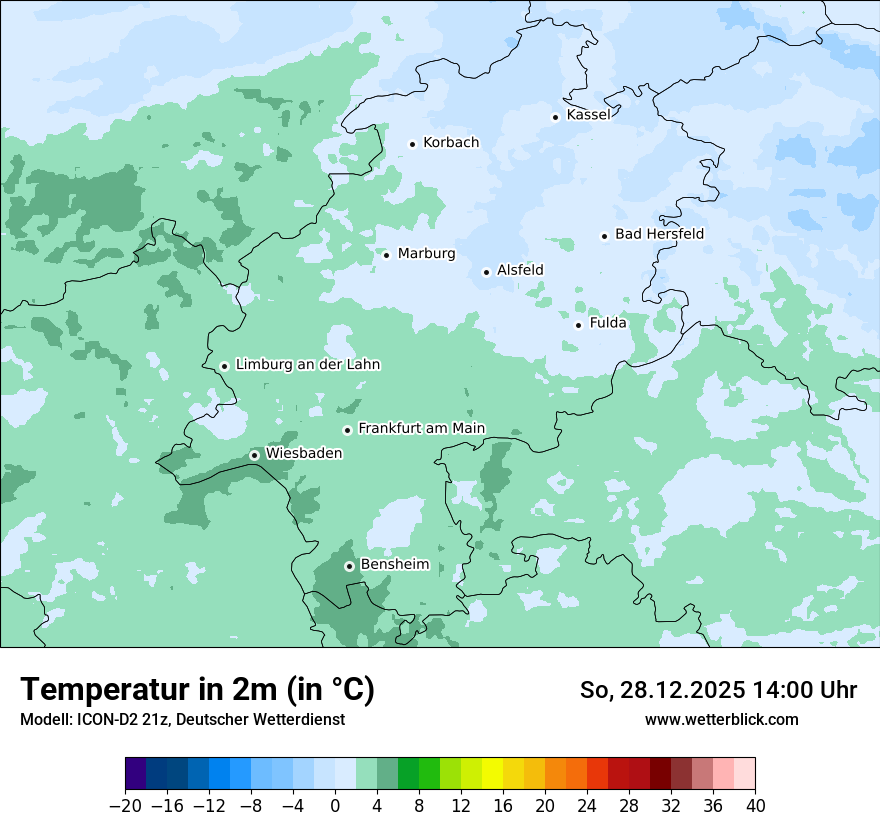 Modellkarten Temperatur